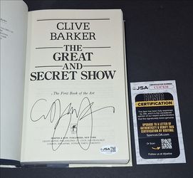 🔥Clive Barker Signed Autographed Book The Great And Secret Show JSA COA 🔥
