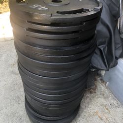 45 Lb Pair of Grip Olympic Steel Plates