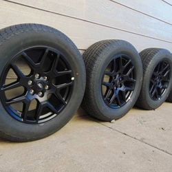 4 Used 20X8.5 Black OEM Ford F150 Rims & 275 60 20 Hankook A/T Tires  