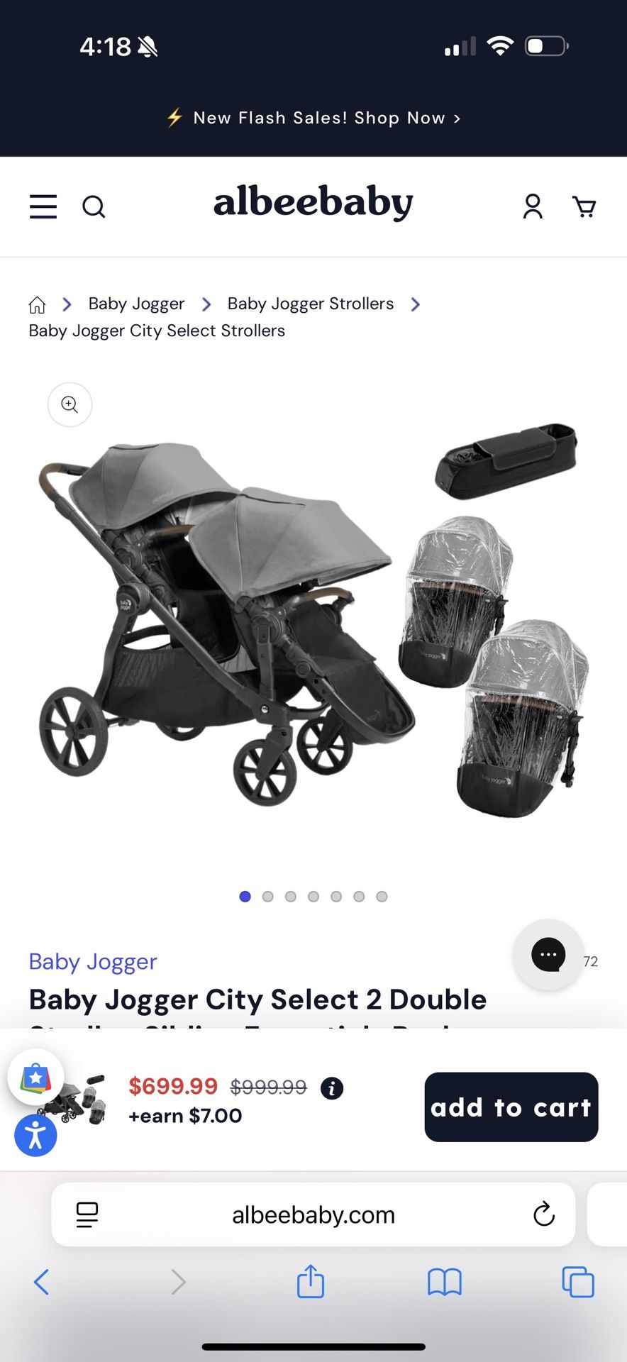 Baby Jogger City Select Lux Stroller Base Single Double stroller,