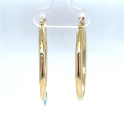 14Kt Yellow Gold Hoop Earrings 2.30g 2.5x35mm 189514/5