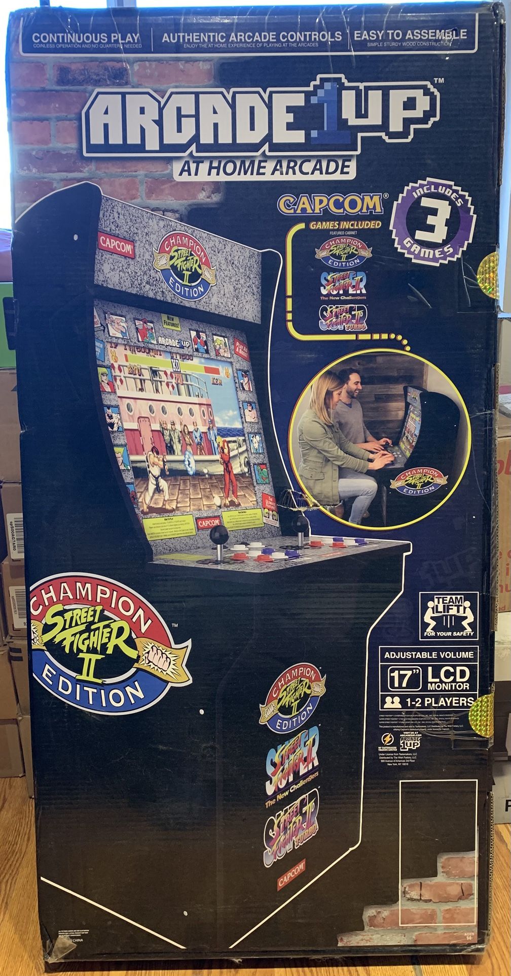 Arcade1Up Street Fighter II Arcade Cabinet With Riser New