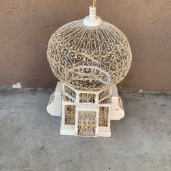 Vintage White Taj Mahal Inspired Bird Cage