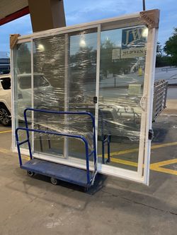 New patio door vinyl size w95.1/2 h 79.1/2.  New construction. $875