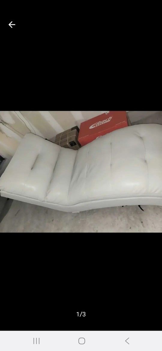 White Leather Chaise Lounge
