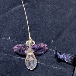 MINIATURE CRYSTAL LILAC ANGEL ORNAMENT