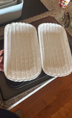 Vintage asparagus plates made in Portugal