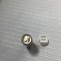 1978 Roosevelt dime original roll cherry uncirculated!!~(IVID#1130//OFRUP)