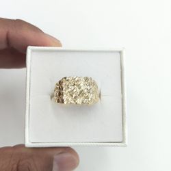 10kt Real Gold Nugget Ring For Men 