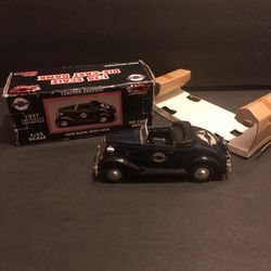 1937 Chevrolet 🏁 Diecast car 1:25 Scale convertible Coin Bank w/Key Box Collectible Racing Champion