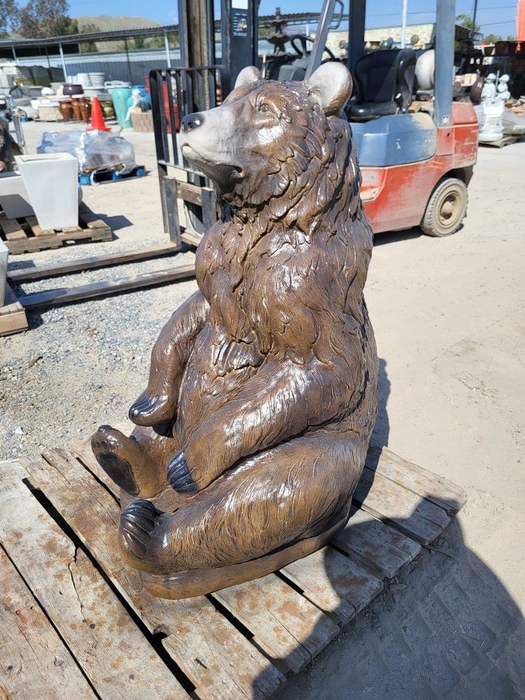 GIANT CONCRETE CEMENT SITTING BEAR STATUE 🐻 $350 EACH
