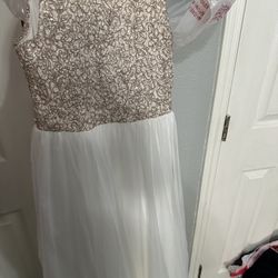 Gold And White Dress