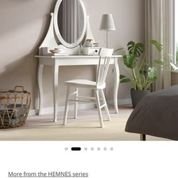 IKEA HEMNES Dressing table with mirror, white, 39 3/8x19 5/8 "