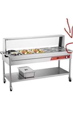 VEVOR Commercial Food Warmer – 8 Pans + 2 Pots 1800W Professional Electric Steam Table