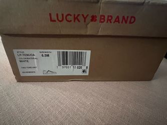 Women's lucky brand knitted style white shoes