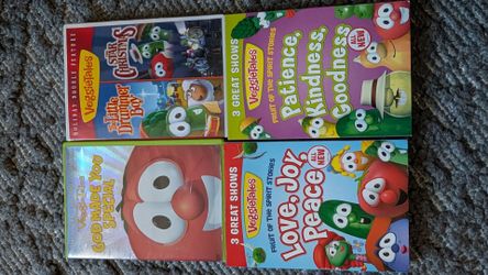 4 Video DVD Discs Veggie Tales Stories