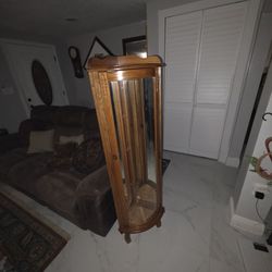 Wooden Corner Curio Cabinet with led lights