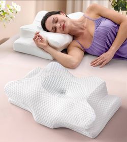 Clinical-Level Cervical Neck Pillow for Pain Relief Sleeping, Ergonomic Side Sleeper Pillow for Neck and Shoulder Support, Orthopedic & Cooling Memory