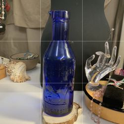 Vintage Cobalt Blue Milk Bottle
