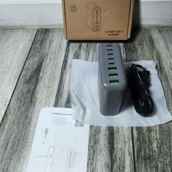 MUGUEO 265W USB C Charging Station, 8-Port Desktop Charger, 65W USB C Laptop Charger Compatible with MacBook Pro/Air, iPhone 14/13/Mini/Pro/13Pro Max/