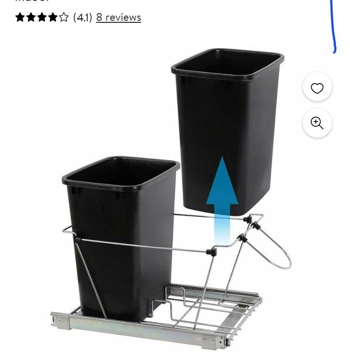 Durable 2 Pack Pull Out Trash Garbage Can