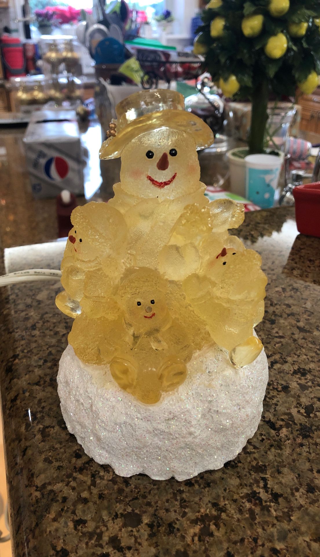 Lighted snowman Christmas decoration