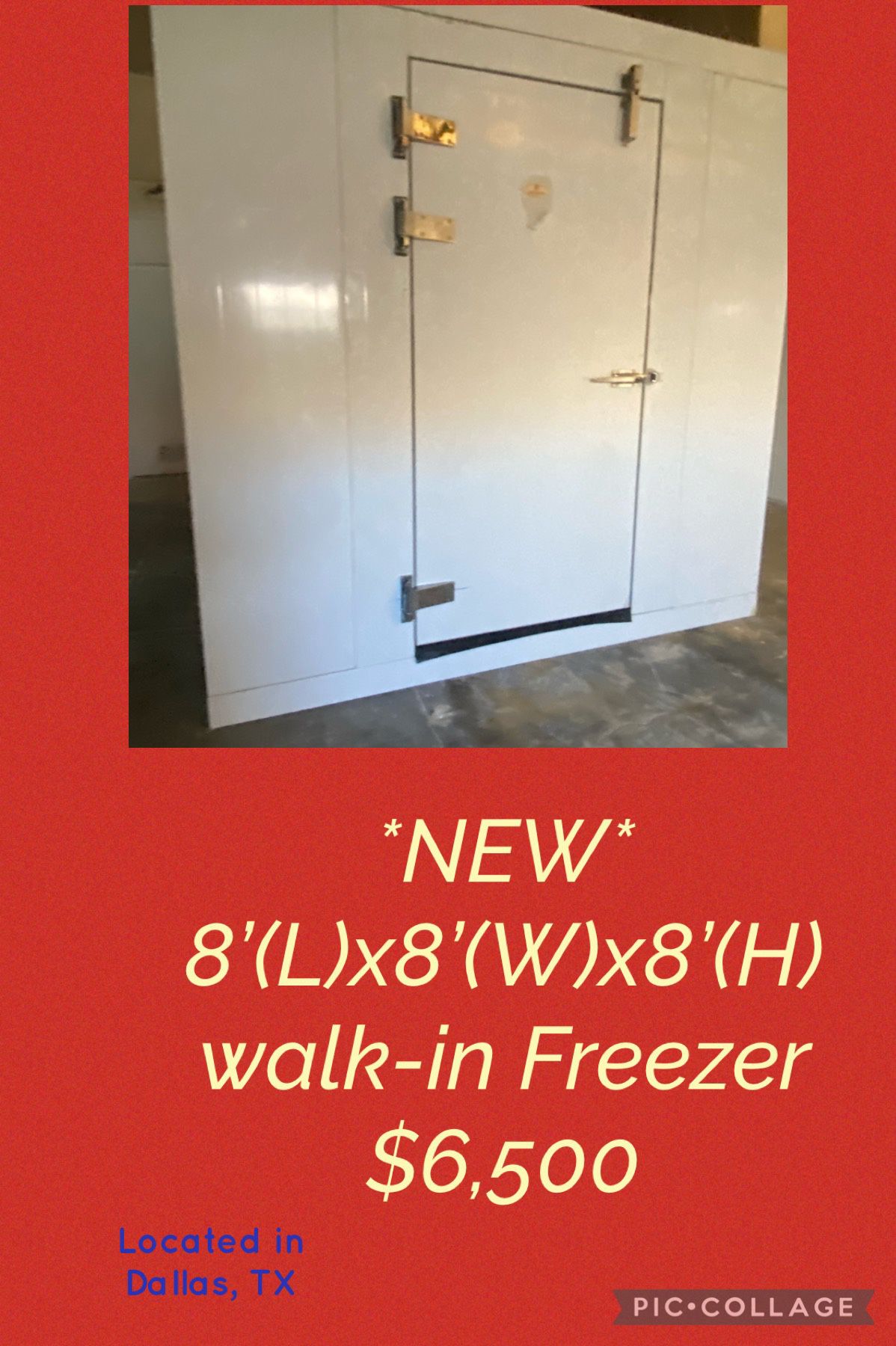 8’(L)x8’(W)x8’(H)  INTERNATIONAL COOLERS  Walk-in Freezer 