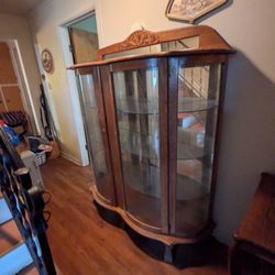 Extra Wide Oak China Cabinet 