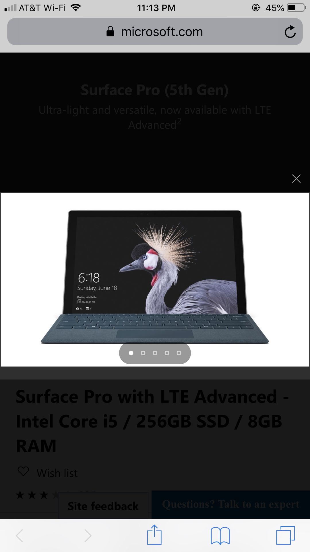 Brand New Surface Pro (5th Gen) , With Pen, and Cover (Bundle)