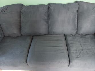 Blue Fabric 3-Seater Sofa
