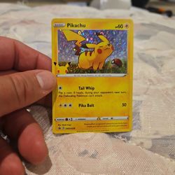Pokemon Pikachu HOLO Card No. 025 SWSH039 Sword & Shield

