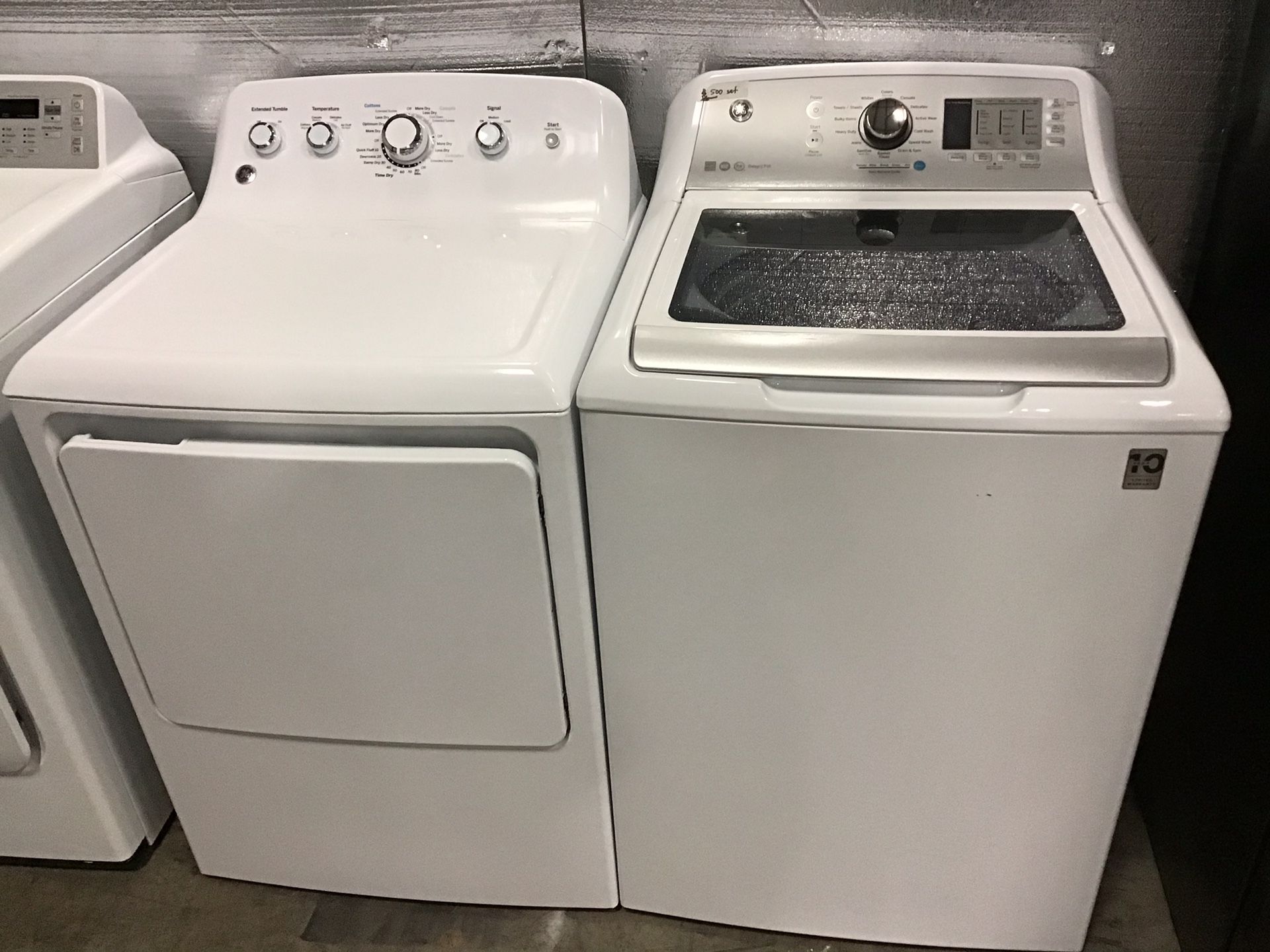 GE top loader washer and dryer