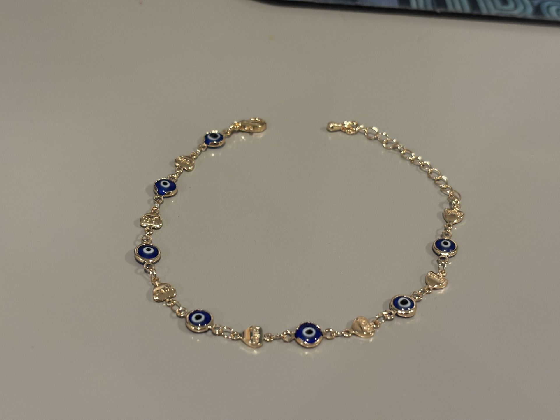 Anklet 🧿 imitation Gold Bracelet Blue