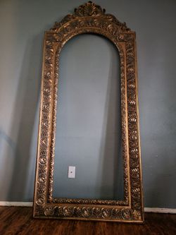 Large Gold Ornate Arched Mirror Frame