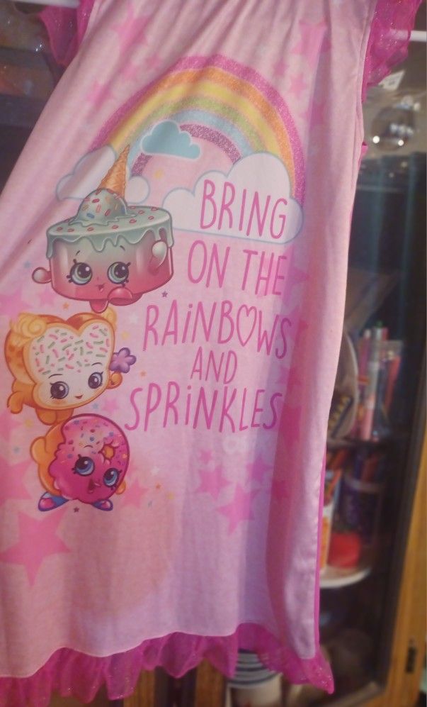Shopkins "Bring On The Rainbows And Sprinkles" Nightgown Size: