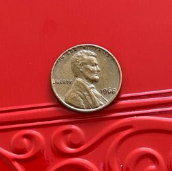 1968 Lincoln Penny, US one cent coin