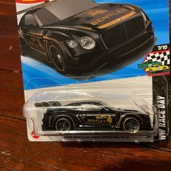 Hot wheels, 2018. Bentley continental. GT three.