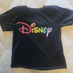 Rainbow Disney Kids Black Short Sleeve Tshirt Size Large