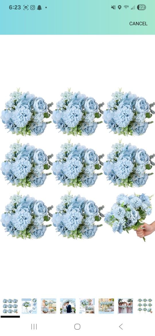 Lyrow Artificial Peony Flowers Fake Peony Silk Hydrangea Bouquet Elegant Flowers for Wedding Decoration Faux Realistic Floral for Home Party Centerpie