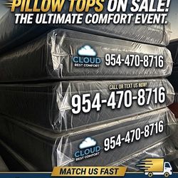 Upgrade your bedroom with a brand new, factory-sealed Pillow Top mattress and matching Box Spring set. 