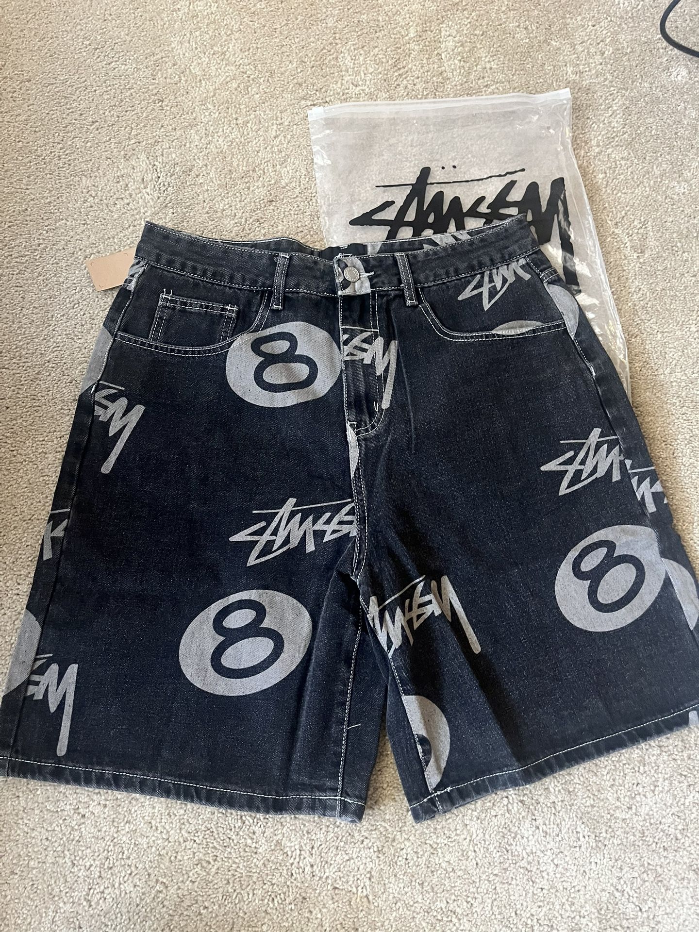 8-Ball Jean Shorts Stussy