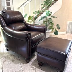 New Leather Chair With Ottoman 