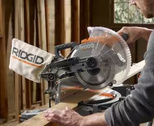 RIDGID Mitter Saw 15 Amp 10 in. Corded Dual Bevel with LED Cut Line Indicator