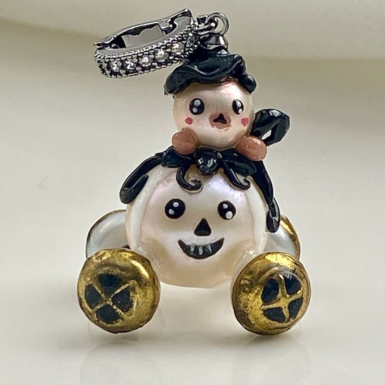 Halloween Collection-Pumpkin Detchable Natural Edison Pearl Pendant