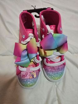 JoJo Siwa Kids Rainbow Glitter High-Top Sneakers Brand New With Tags