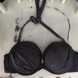 H&M Charcoal GrayHalter Bikini Top Super Push Up