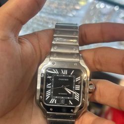 Cartier Men's Silver and Grey Watch