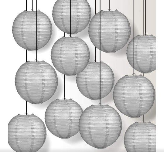 New 12 pack PaperLanterns with led light
Silver/Gray color