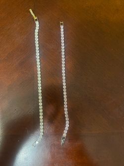 BUNDLE -2 Tennis Bracelets one Silver and one pink