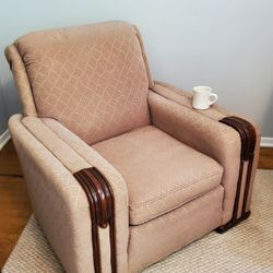 Midcentury Arm Chair With Wood Accents
